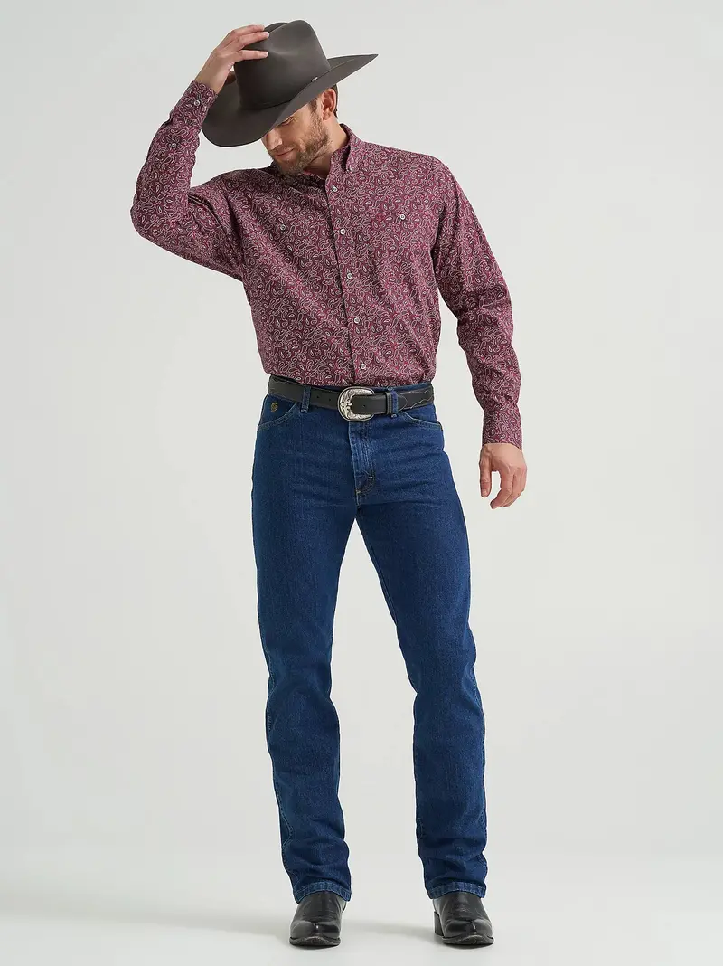 Men's Wrangler® George Strait™ Long Sleeve Button Down Two Pocket Shirt - 112369636 1