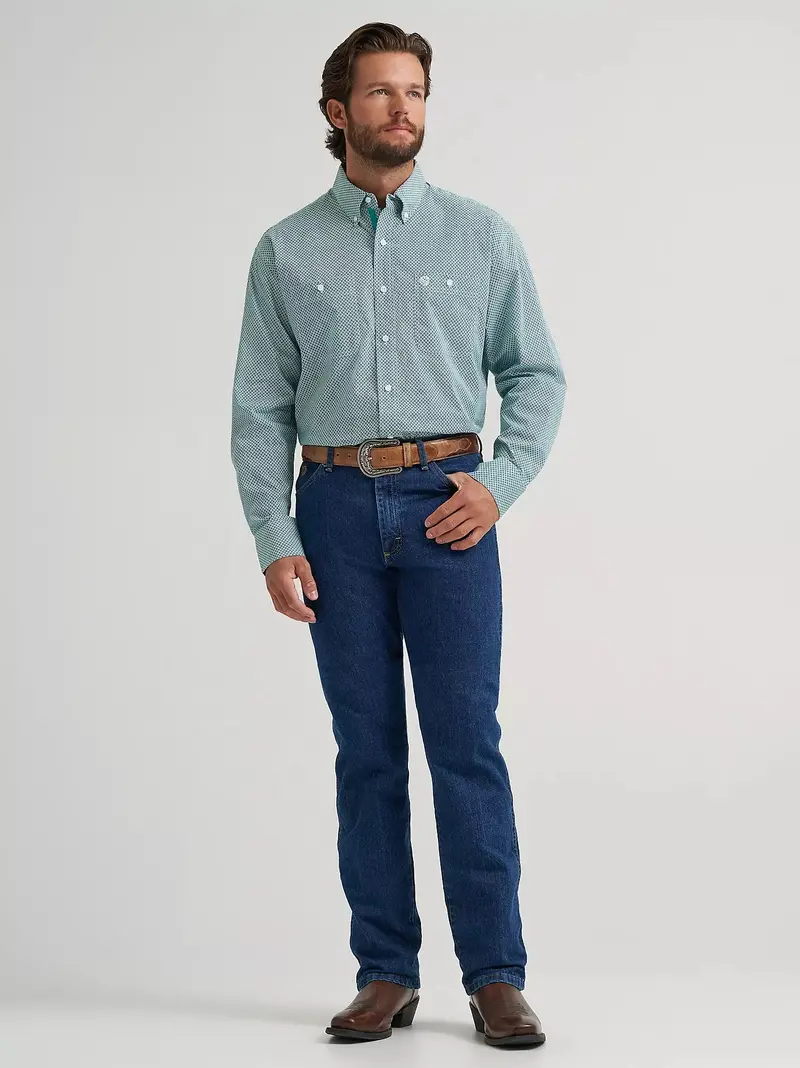 Men's Wrangler® George Strait™ Long Sleeve Button Down Two Pocket Shirt - 112374540 1