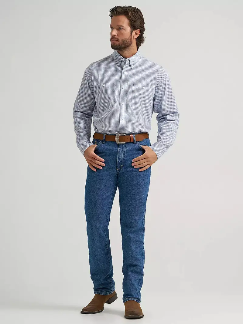 Men's Wrangler George Strait Long Sleeve Button Down Two Pocket Shirt - 112374605 1