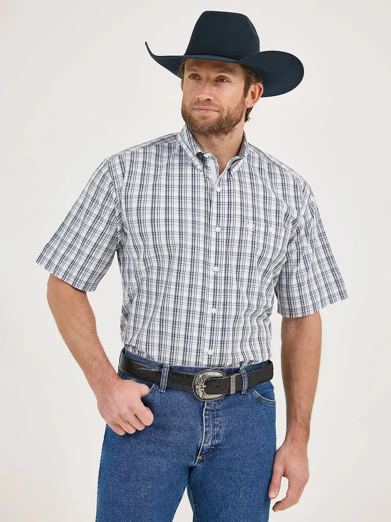 Men's Wrangler George Strait Short Sleeve One Pocket Button Down Shirt - 112360013 1