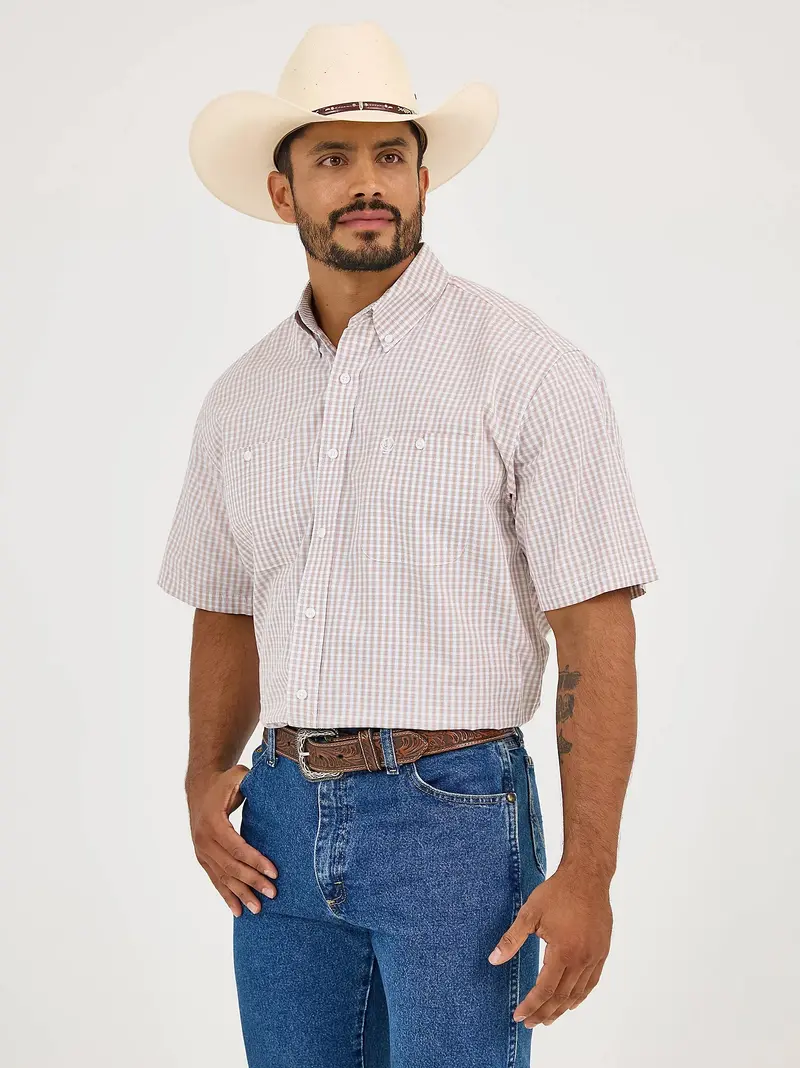 Men's Wrangler® George Strait™ Short Sleeve Two Pocket Button Down Shirt - 112365414 1