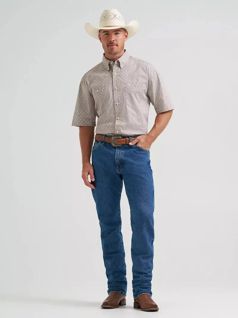 Men's Wrangler George Strait Short Sleeve Two Pocket Button Down Shirt - 112374614 1
