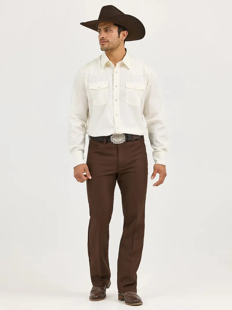 Men's Wrangler Long Sleeve Western Snap Dobby Stripe Shirt - 75226Tn 1