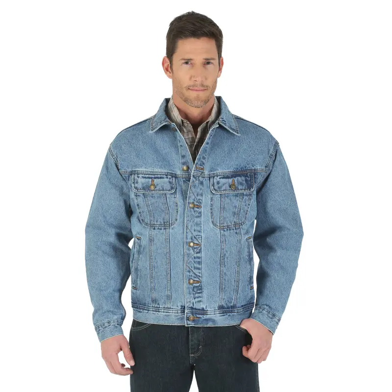 Men's Wrangler Rugged Denim Jacket In Vintage Indigo 1