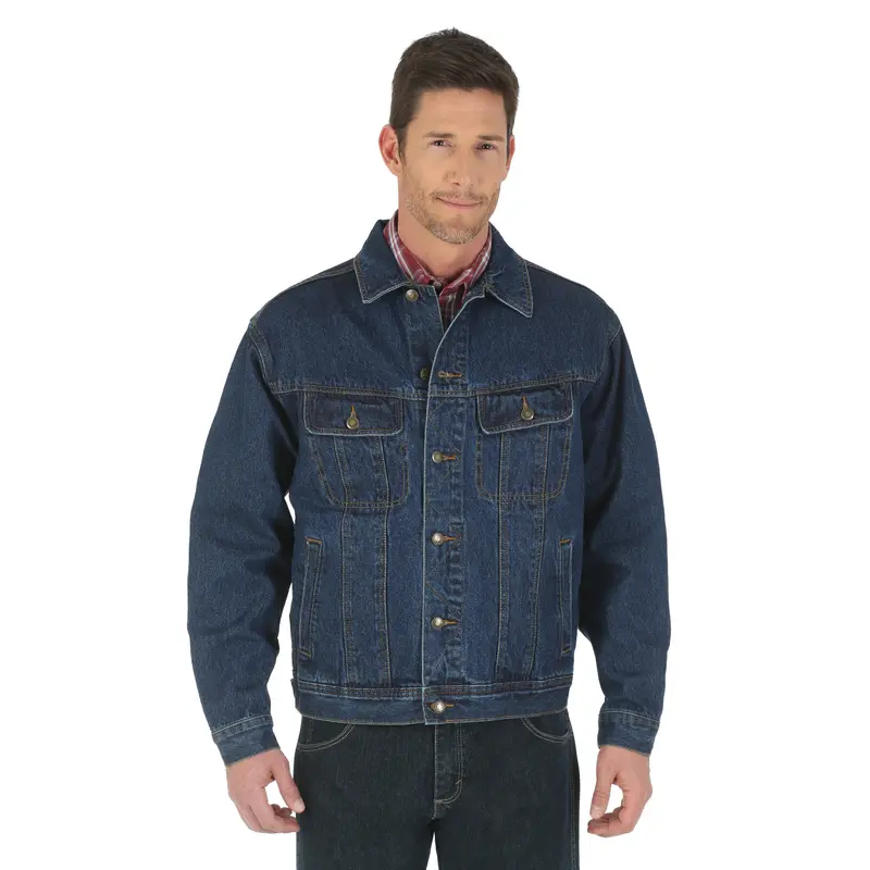 Men's Wrangler Rugged Wear Denim Jacket Antique Indigo 1