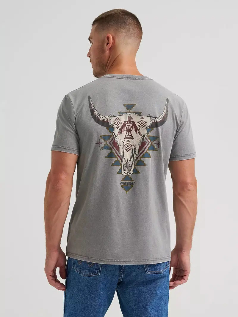 Men's Wrangler Steer Skull Back Graphic T-Shirt - 112372848 1