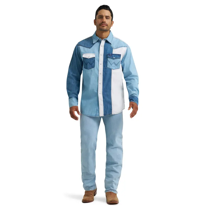 Men's Wrangler Vintage-Inspired Brushpopper Western Snap - 112374802 1