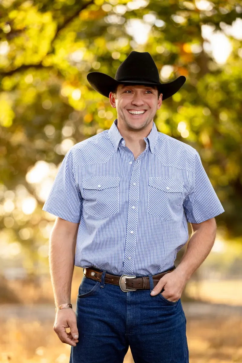 Men's Wyoming Trading Blue Western Short Sleeve Shirt - Sp12 1