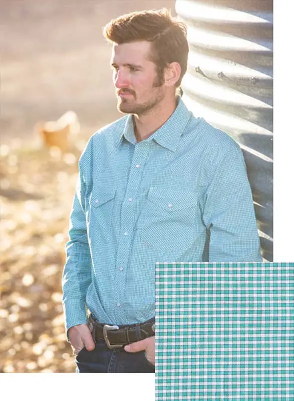 Men's Wyoming Trading Western Green Western Shirt - Sp1 1