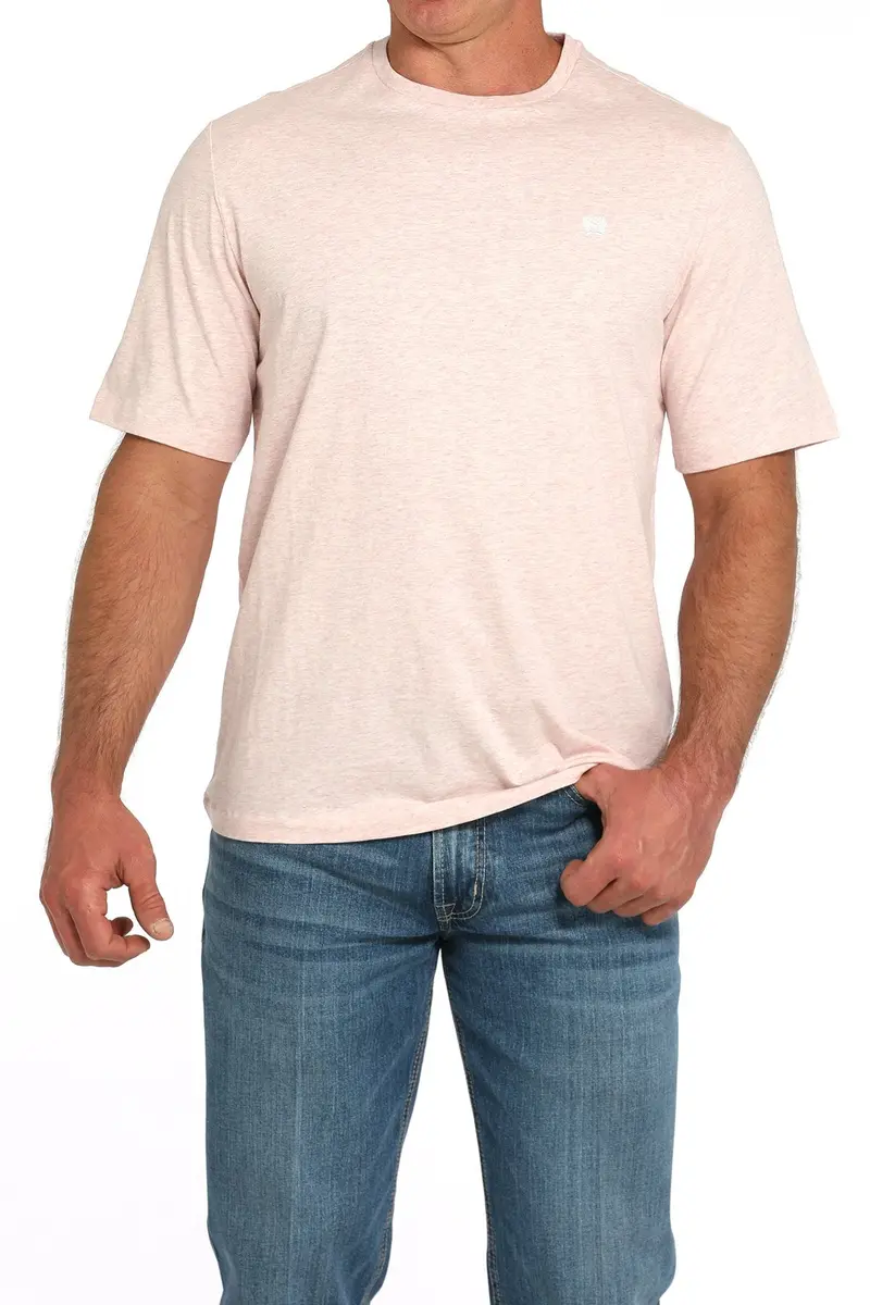 Men'scinch Solid Pink Logo Tee - Mtk1650003 1
