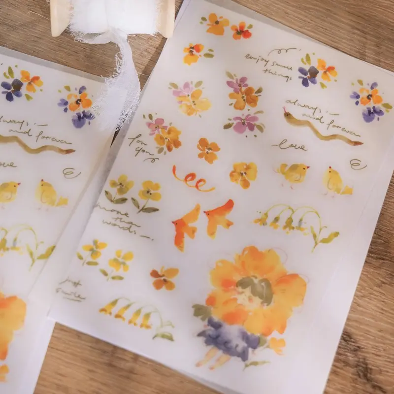 Meow Illustration - Planner Sticker - Flower Girl (Lemon) 1