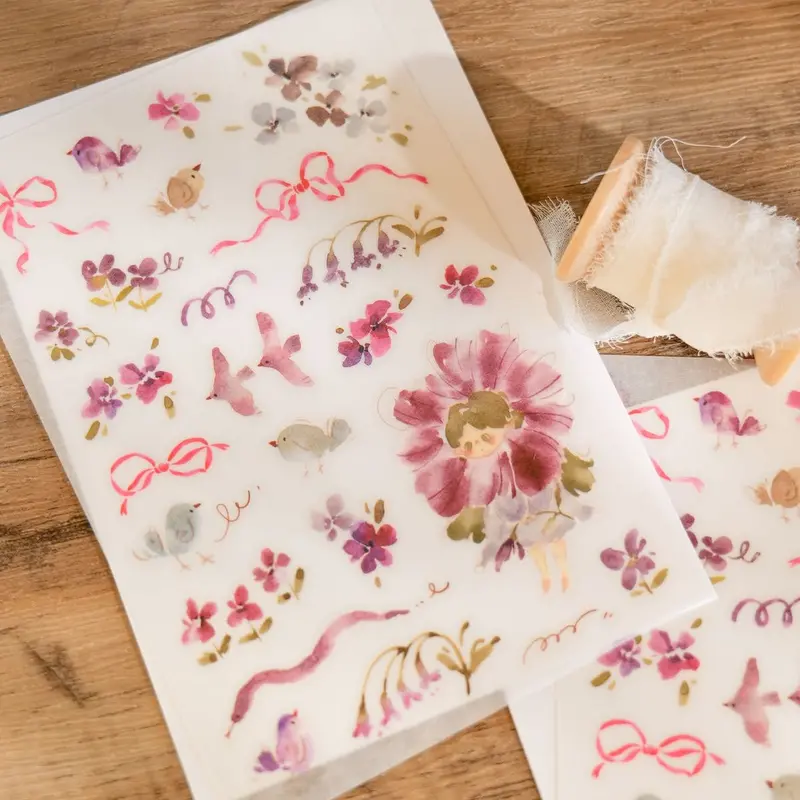 Meow Illustration - Planner Sticker - Flower Girl (Wisteria) 1