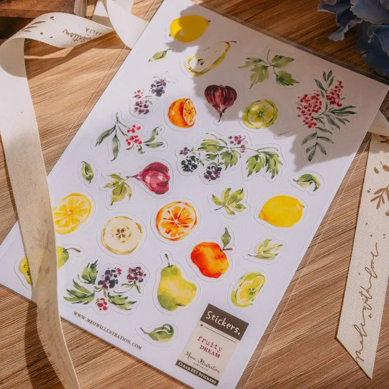 Meow Illustration - Planner Sticker - Fruity Dream (Pet) 1