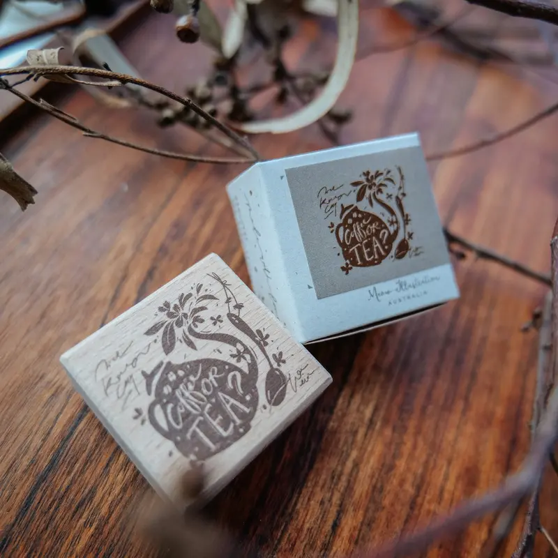 Meow Illustration - Stamp - Coffe Or Tea? 1