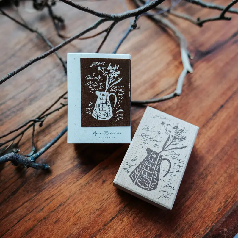 Meow Illustration - Stamp - Dear Coffee I Need You 1