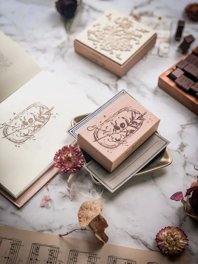 Meow Illustration - Stamp - Olive Green 1