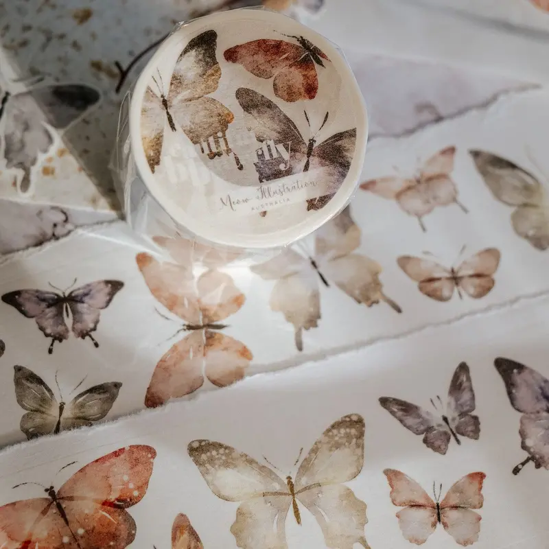 Meow Illustration - Washi Tape - Beautiful Butterfly 1