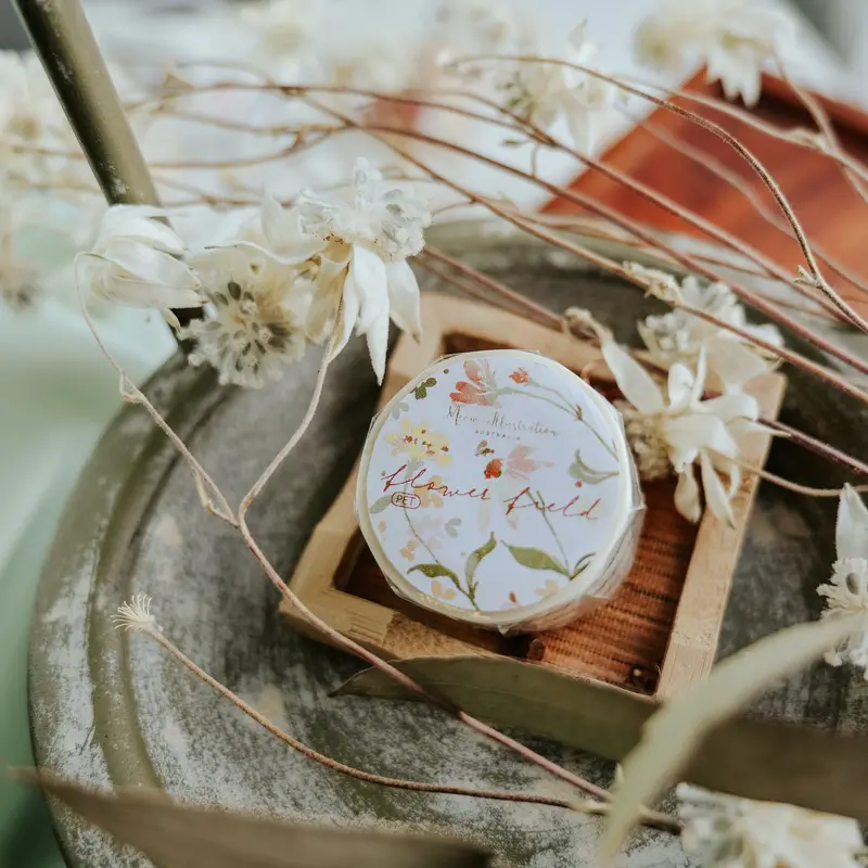 Meow Illustration - Washi Tape - Flower Field (Pet) 1