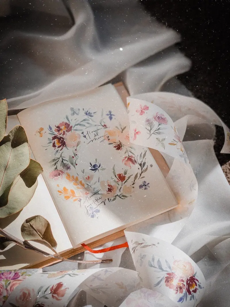 Meow Illustration - Washi Tape - Prairie Gentian 1