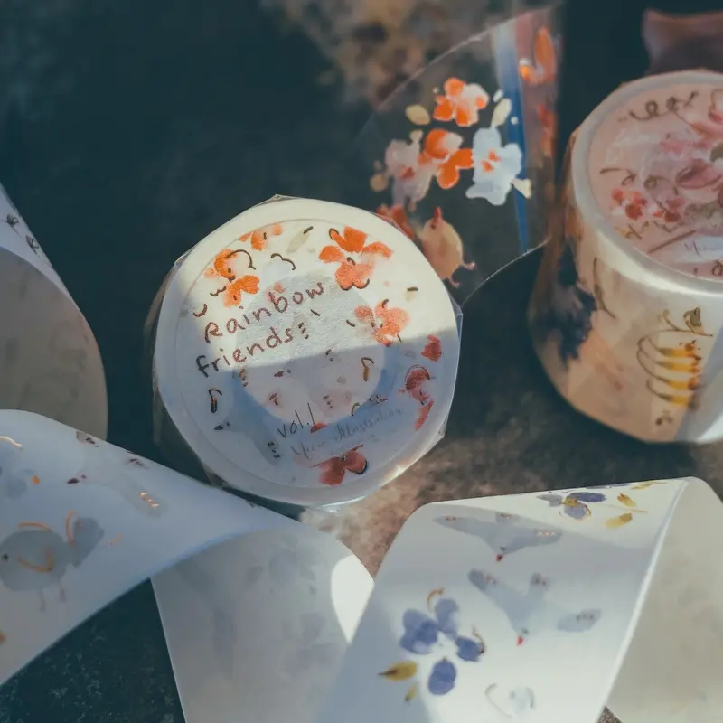 Meow Illustration - Washi Tape - Rainbow Friends Vol. 1 Rose Gold Foil 1