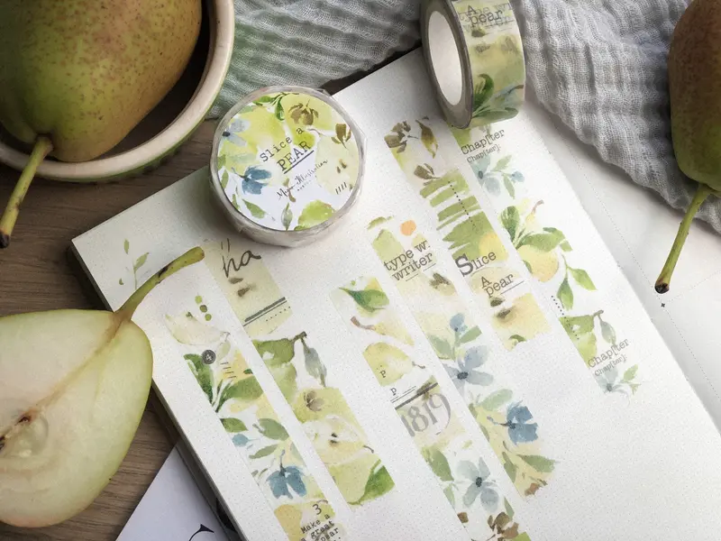 Meow Illustration - Washi Tape - Slice A Pear 1