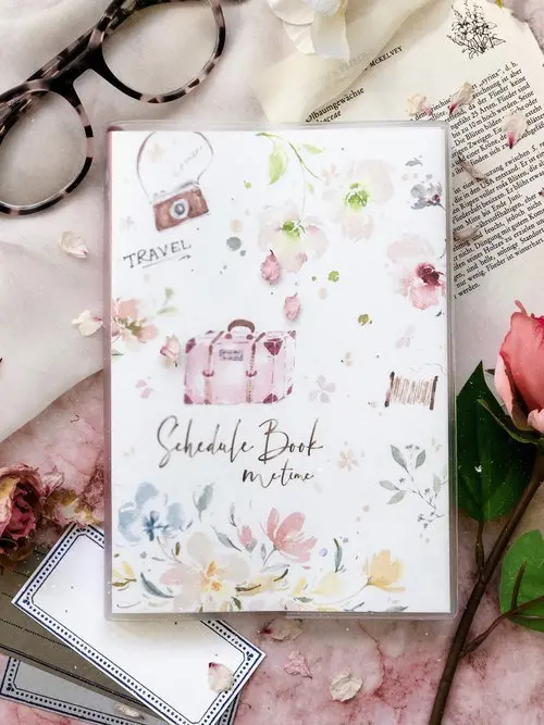 Meow Illustration - Weekly Planner - Pink Suitcase 1