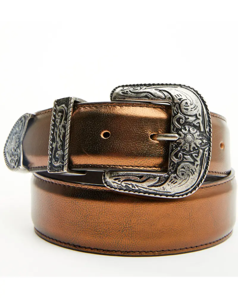 Metallic Etched Western Belt 1