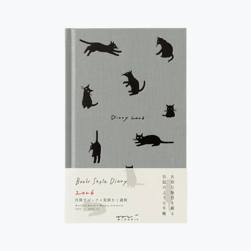 Midori - 2026 Diary - Book Style - B6 - Cats 1