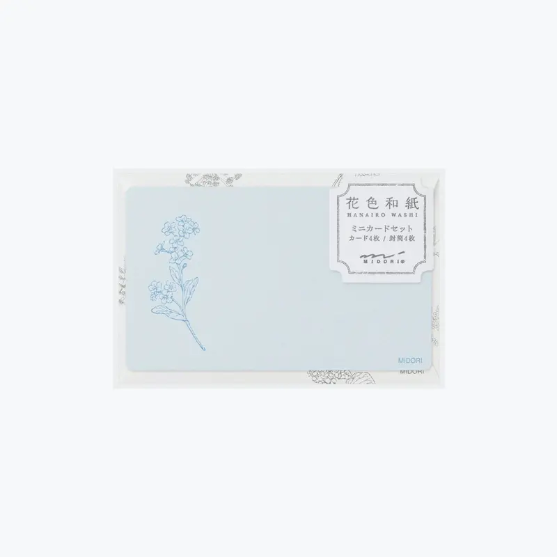 Midori - Card Set - Hanairo Washi - Blue 1