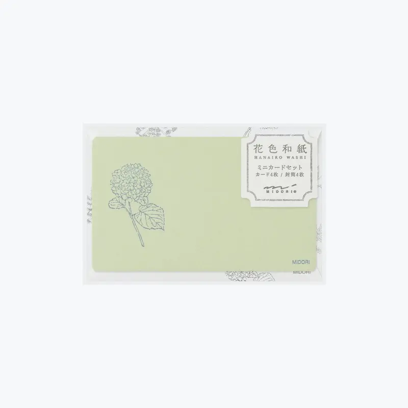 Midori - Card Set - Hanairo Washi - Green 1