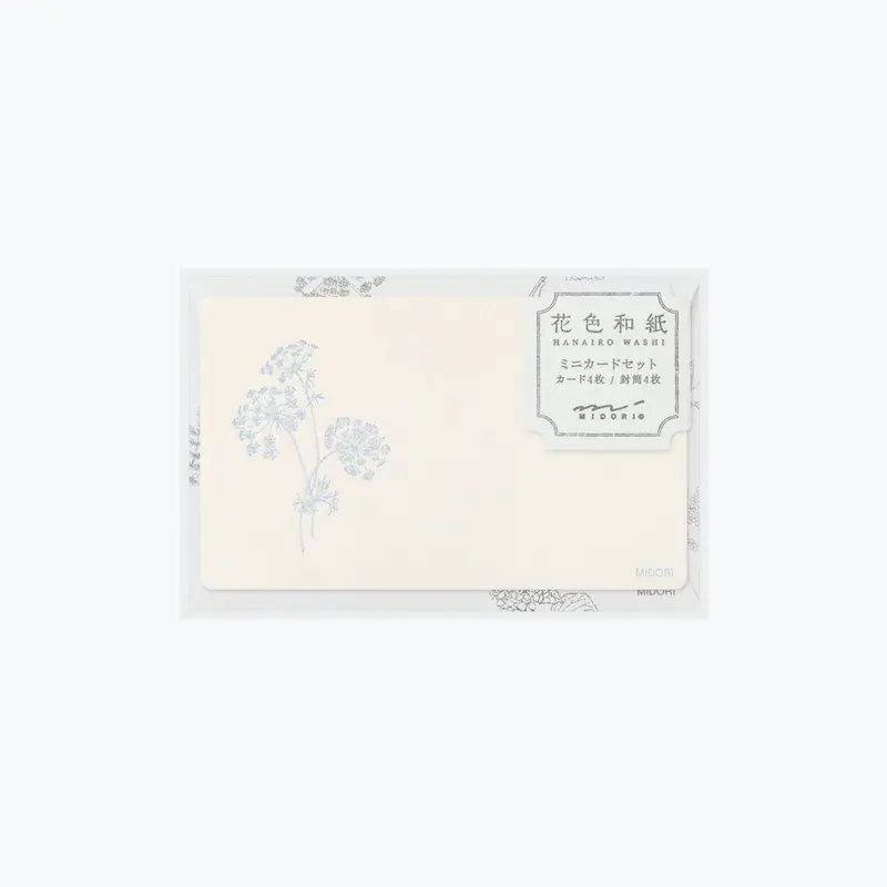 Midori - Card Set - Hanairo Washi - White 1