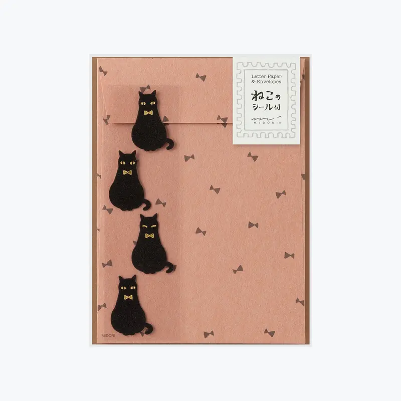 Midori - Letter Set - Animals - Black Cat 1