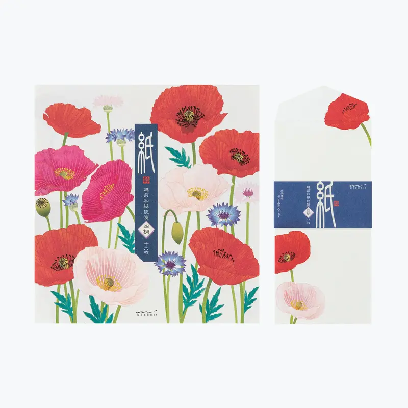 Midori - Letter Set - Kami - Poppy 1