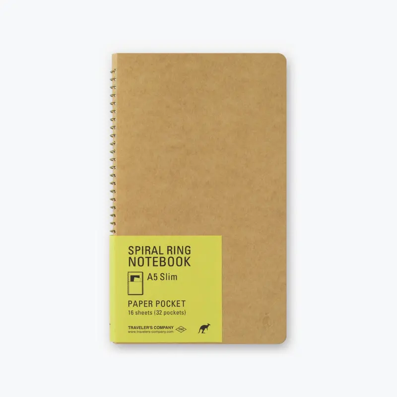 Midori - Notebook - Spiral Ring - A5 Slim - Paper Pocket 1