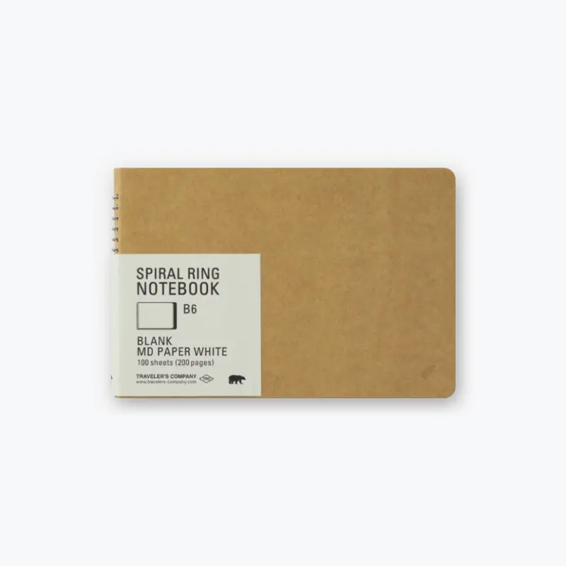 Midori - Notebook - Spiral Ring - B6 - Md Paper White 1