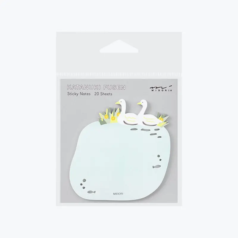 Midori - Notepad - Sticky Notes - Die-Cut - Swans 1