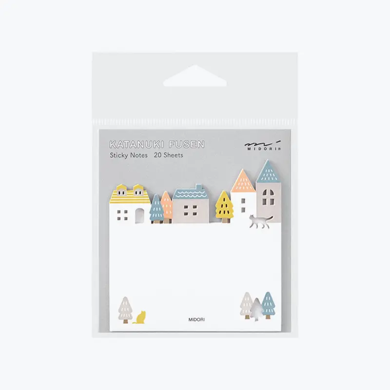 Midori - Notepad - Sticky Notes - Die-Cut - Town 1