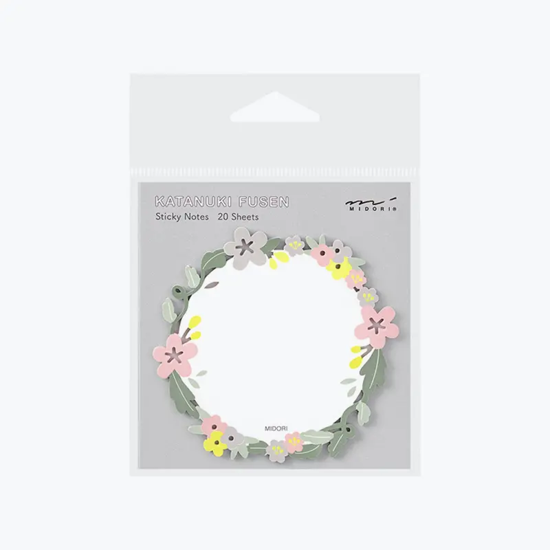 Midori - Notepad - Sticky Notes - Die-Cut - Wreath 1