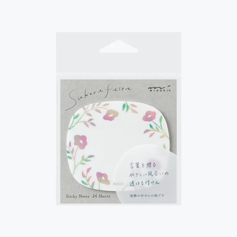 Midori - Notepad - Sticky Notes - Transparent - Flower 1