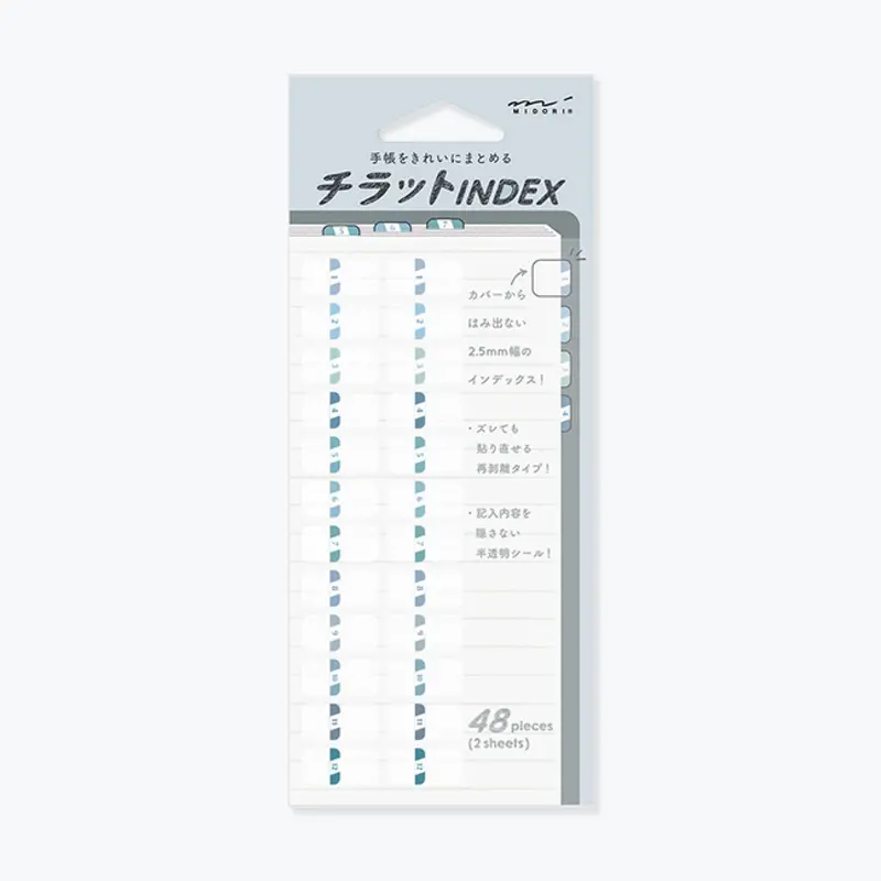 Midori - Planner Sticker - Index Labels - Numbers - Blue 1