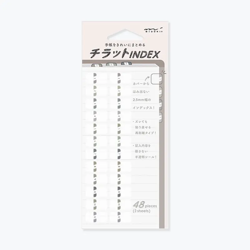 Midori - Planner Sticker - Index Labels - Numbers - Grey 1