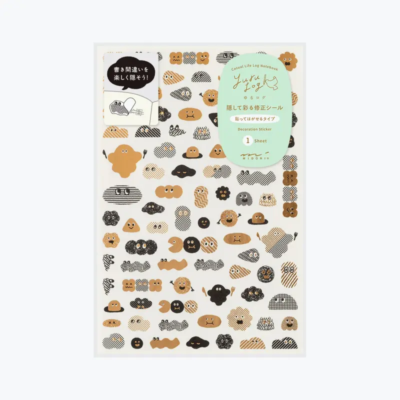 Midori - Planner Sticker - Yuru Log - Camouflage Mini Monster (1 Sheet) 1