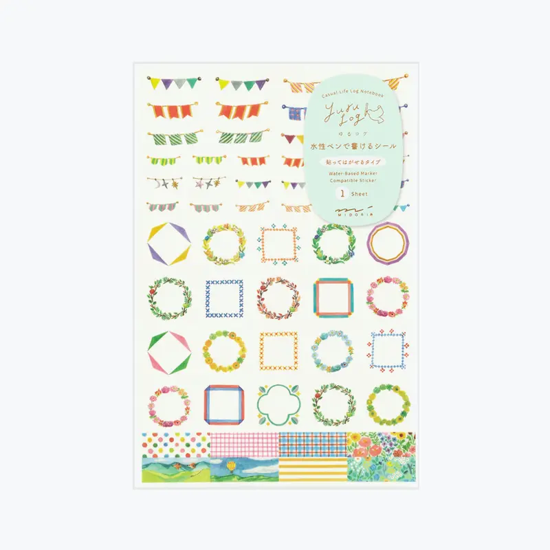 Midori - Planner Sticker - Yuru Log - Patterns (1 Sheet) 1