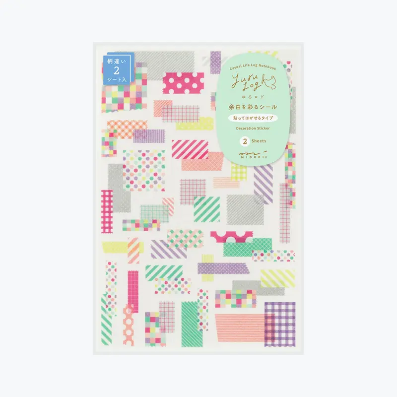 Midori - Planner Sticker - Yuru Log - Tape (2 Sheets) 1