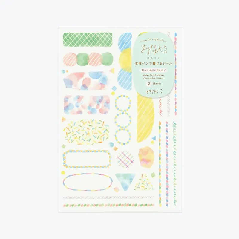 Midori - Planner Sticker - Yuru Log - Watercolour Ii (2 Sheets) 1