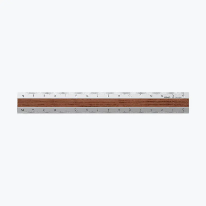 Midori - Ruler - Aluminium - 15Cm - Silver - Dark 1
