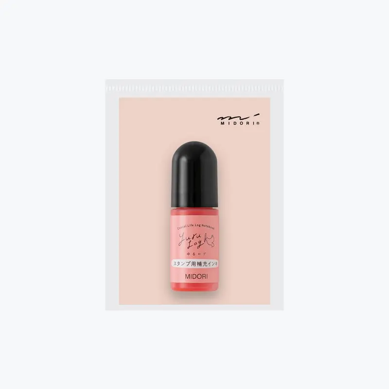 Midori - Stamp Refill - Yuru Log - Pre-Inked - Pink 1