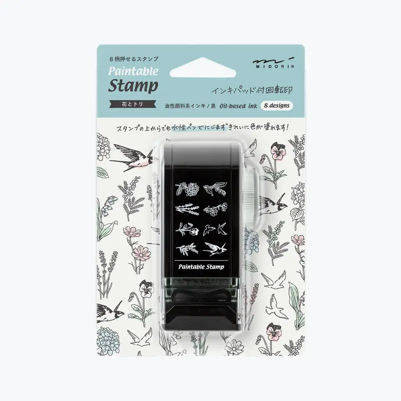 Midori - Stamp - Rotating Dial - Flower & Bird 1