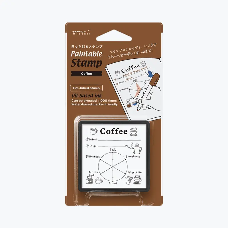 Midori - Stamp - Self-Inking - Coffee 1
