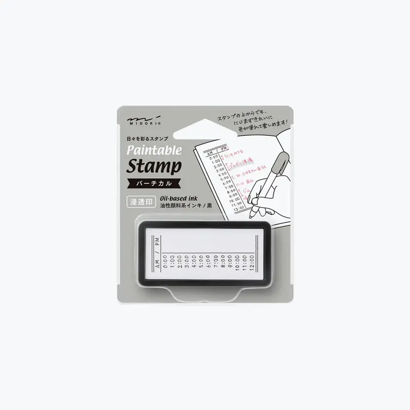 Midori - Stamp - Self-Inking Mini - Time Vertical 1